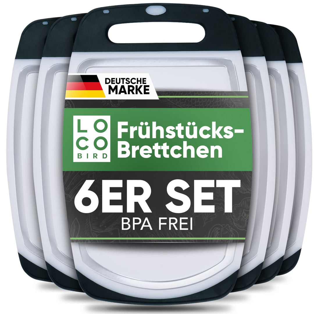Loco Bird Schneidebrett Kunststoff BPA frei - Brettchen 25x16cm - Frühstücksbrettchen Spülmaschinenf