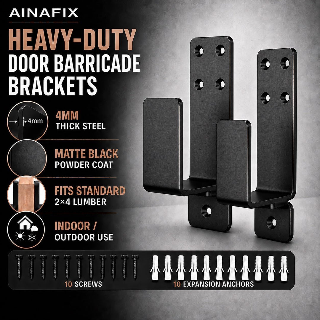 AINAFIX Türverriegelungsklammern, U-Halterung für 5,1 x 10,2 cm, robust, geschlossener Stangenhalter