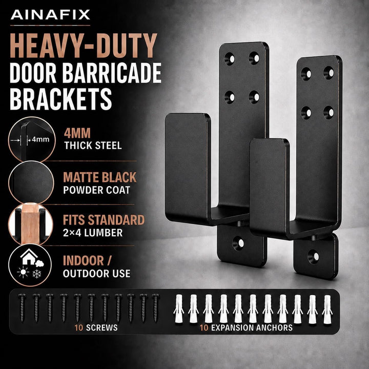 AINAFIX Türverriegelungsklammern, U-Halterung für 5,1 x 10,2 cm, robust, geschlossener Stangenhalter