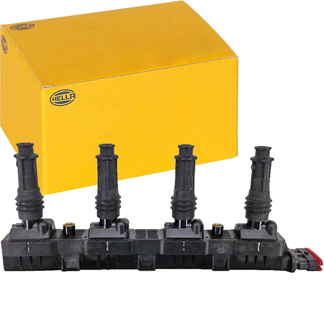 HELLA 5DA 358 000-201 Zündspule - 12V - 6-polig - inkl. Zündkerzenstecker - geschraubt