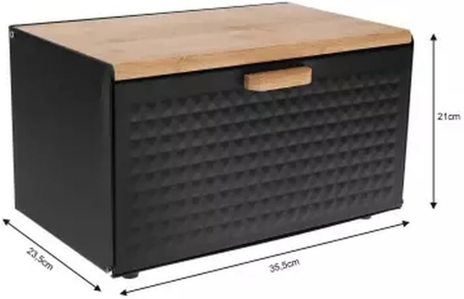 Brotkästen mit Deckel,Brotaufbewahrungsbox, Schneidebrett aus Bambus, Brotkasten aus Metall, Brot un
