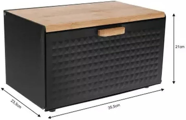 Brotkästen mit Deckel,Brotaufbewahrungsbox, Schneidebrett aus Bambus, Brotkasten aus Metall, Brot un