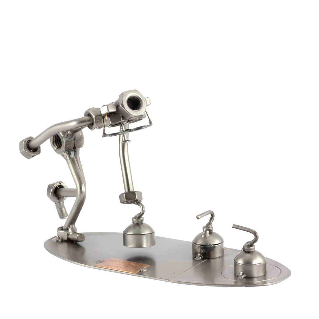 Steelman24 I Schraubenmännchen Curling I Made in Germany I Handarbeit I Geschenkidee I Stahlfigur I