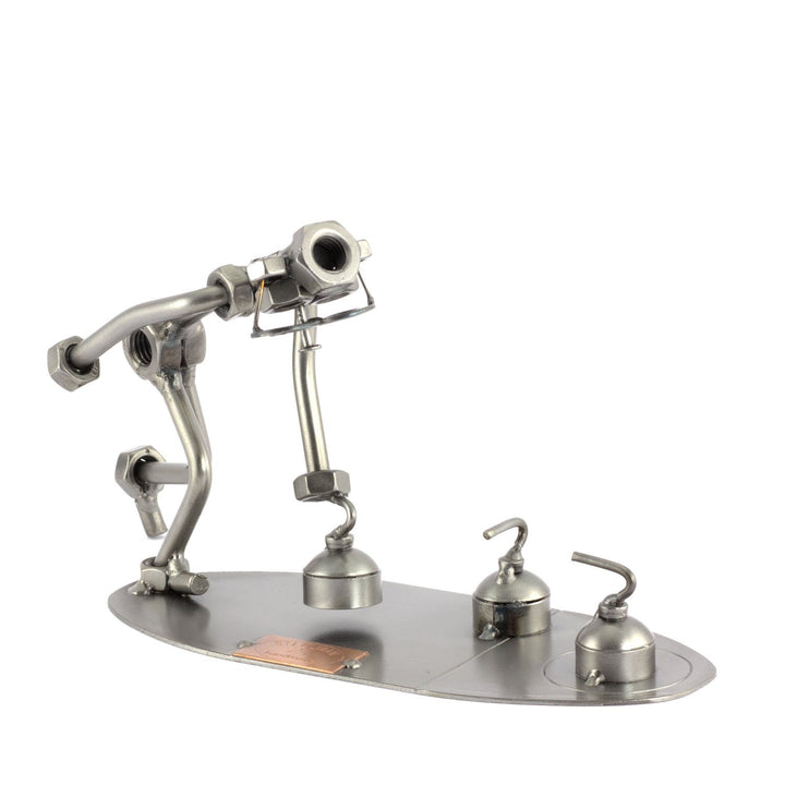 Steelman24 I Schraubenmännchen Curling I Made in Germany I Handarbeit I Geschenkidee I Stahlfigur I