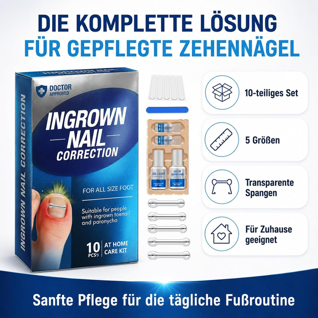 Eingewachsene ZehennäGel Set, Zehennagel Korrektur, 10 StüCk 5 GrössEn | Kleber &amp; Weichmacher, Sanft