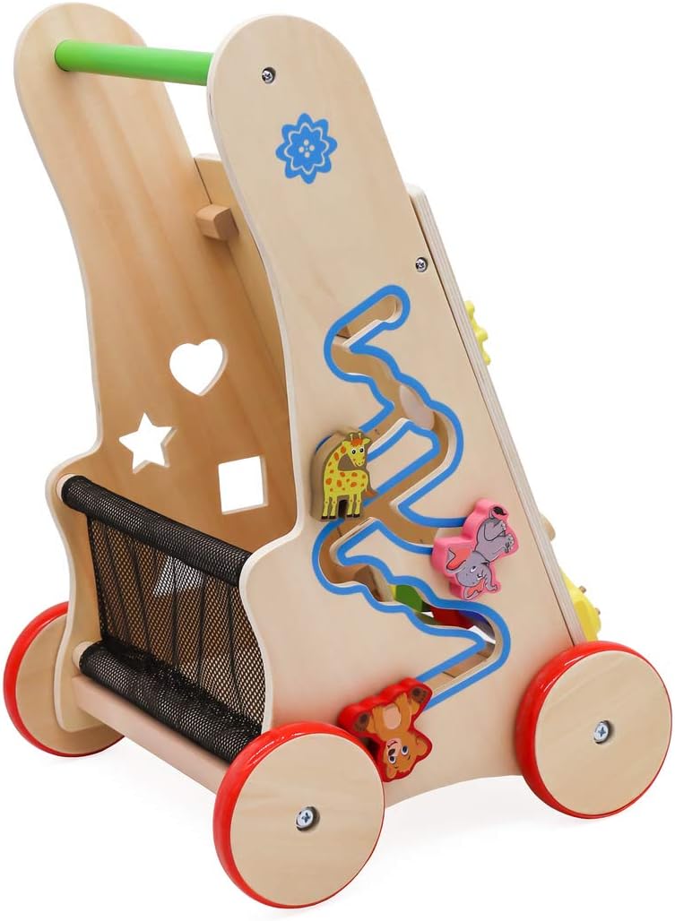 IKONKA Baby Lauflernwagen 6in1 Lernwürfel für die ersten Schritte Spielzeug tragen Zählen lernen Zei