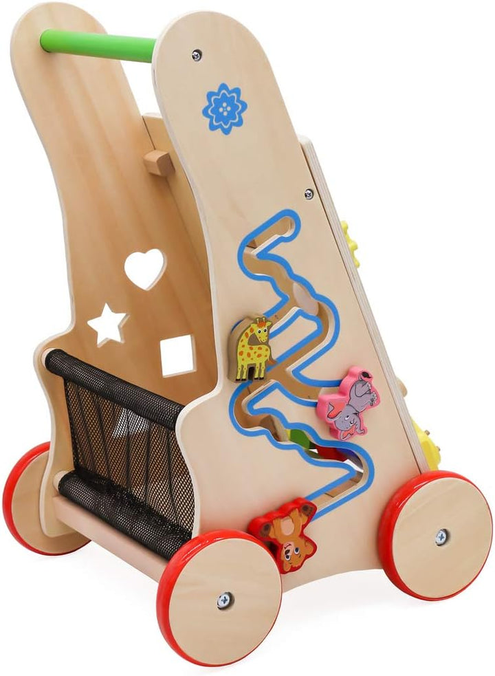 IKONKA Baby Lauflernwagen 6in1 Lernwürfel für die ersten Schritte Spielzeug tragen Zählen lernen Zei