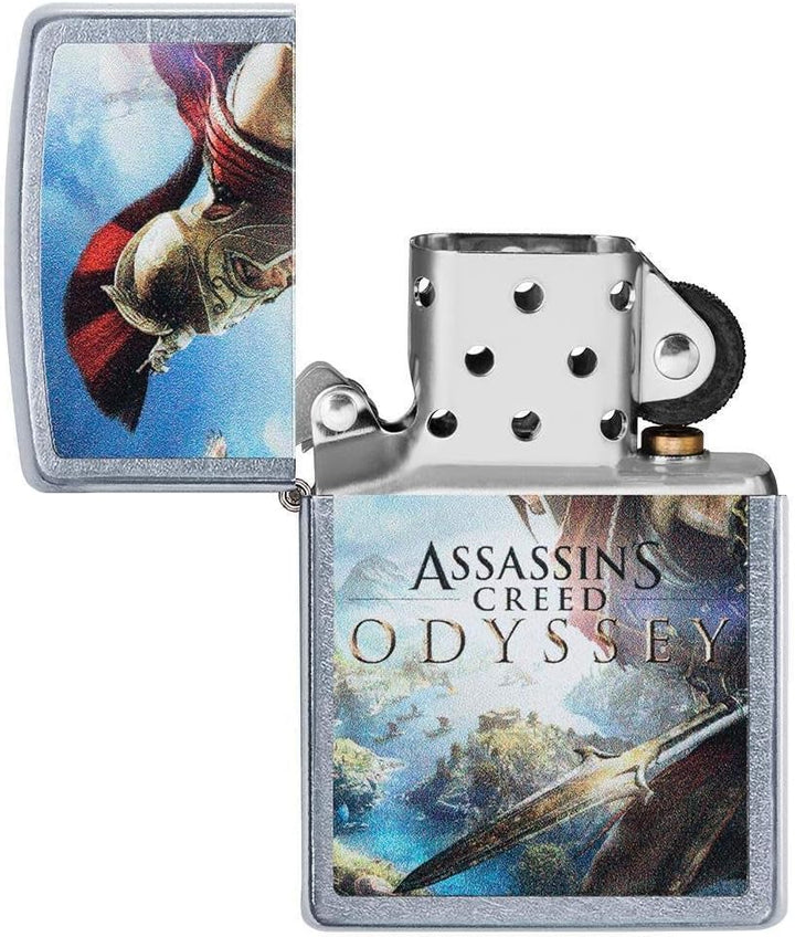 ZIPPO – Assassin’s Creed Odyssey, Alexios - Street Chrome - Color Image- Sturmfeuerzeug, nachfüllbar