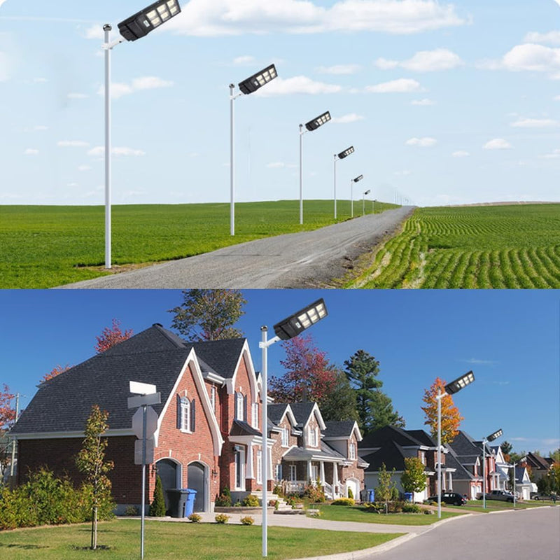 Retoo Wasserdichtes Solar Strassenlampe mit Motion Sensor, 6000K Weiss LED Strassenlaterne mit Fernb