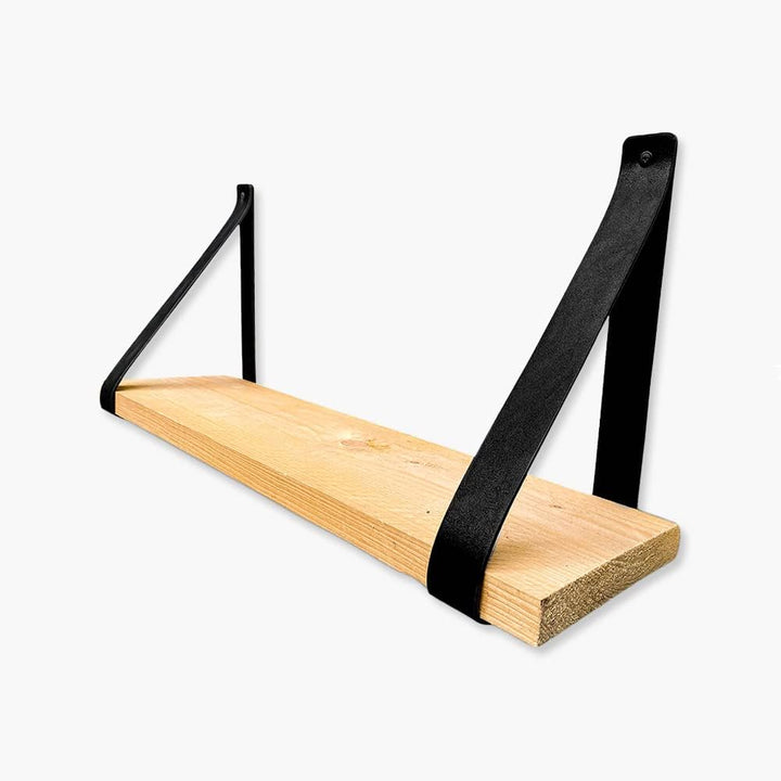 Brute Strength - Regalträger aus PU-Leder - Schwarz - 6 Stück - Regalträger - Wandhalter - Regalbänd