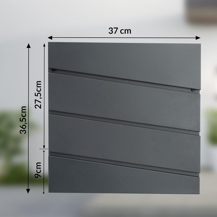 MONZANA® XXL Briefkasten Postkasten mit Zeitungsfach abschliessbar 2 Schlüssel Montagematerial Stahl