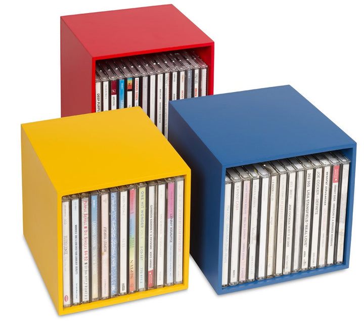cubix CD-Boxen color, CD-Aufbewahrungs Boxen aus Holz. Set mit 3 CD-Boxen. Zur Aufbewahrung von bis