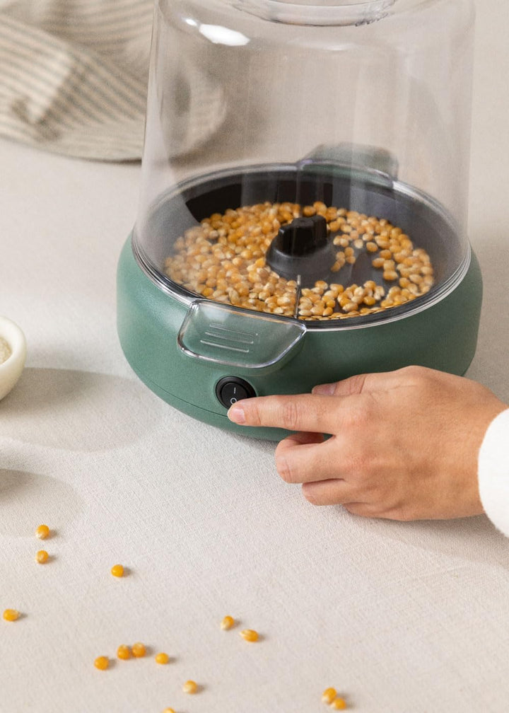 CREATE/POPCORN MAKER STUDIO/Popcornmaschine mit Butterschmelzer Salbeigrün/einfache Bedienung, bis z