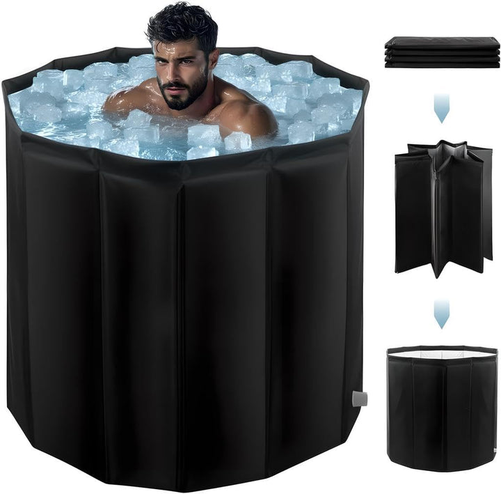 YYW Tragbare faltbare Eisbadewanne, grosse tragbare Badewanne für Zuhause, Outdoor, Fitnessstudios,