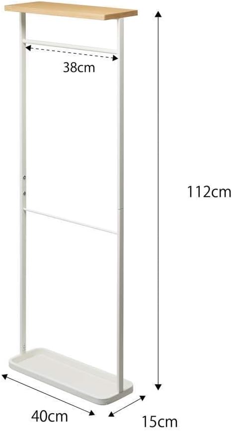 Hanging umbrella stand with wooden top - White