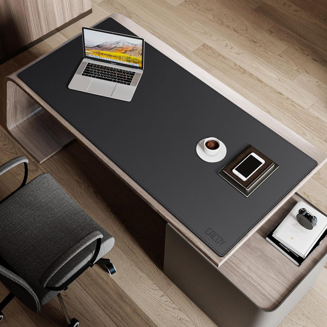 Cacoy PU Leder Schreibtischunterlage, 1600x600 mm Verlängertes Gaming Mauspad XXL, Wasserdichte Gros