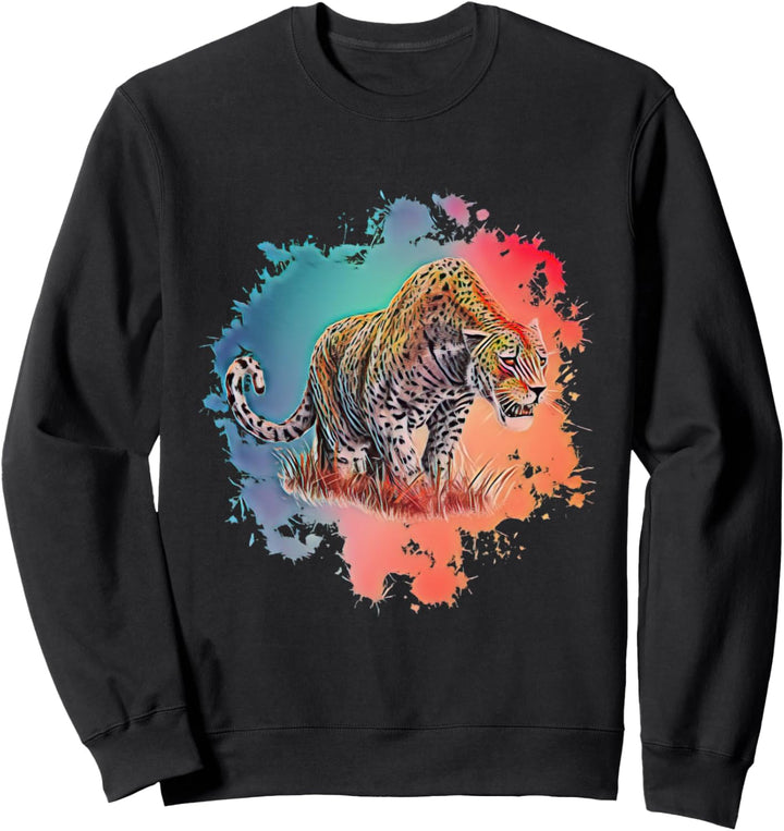 Leopard Motiv Raubkatzen Afrika Katzen Tiere Leoparden Sweatshirt