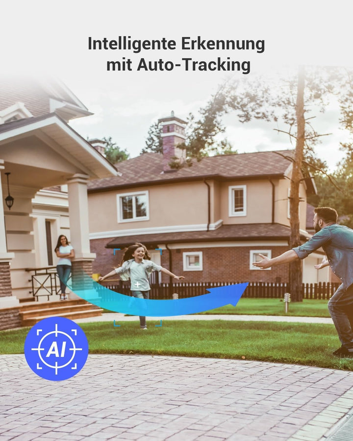 EZVIZ 2K kabellose Akkukamera aussen, PT WLAN Kamera mit AI Personenerkennung, 10400mAh Akku, Automa