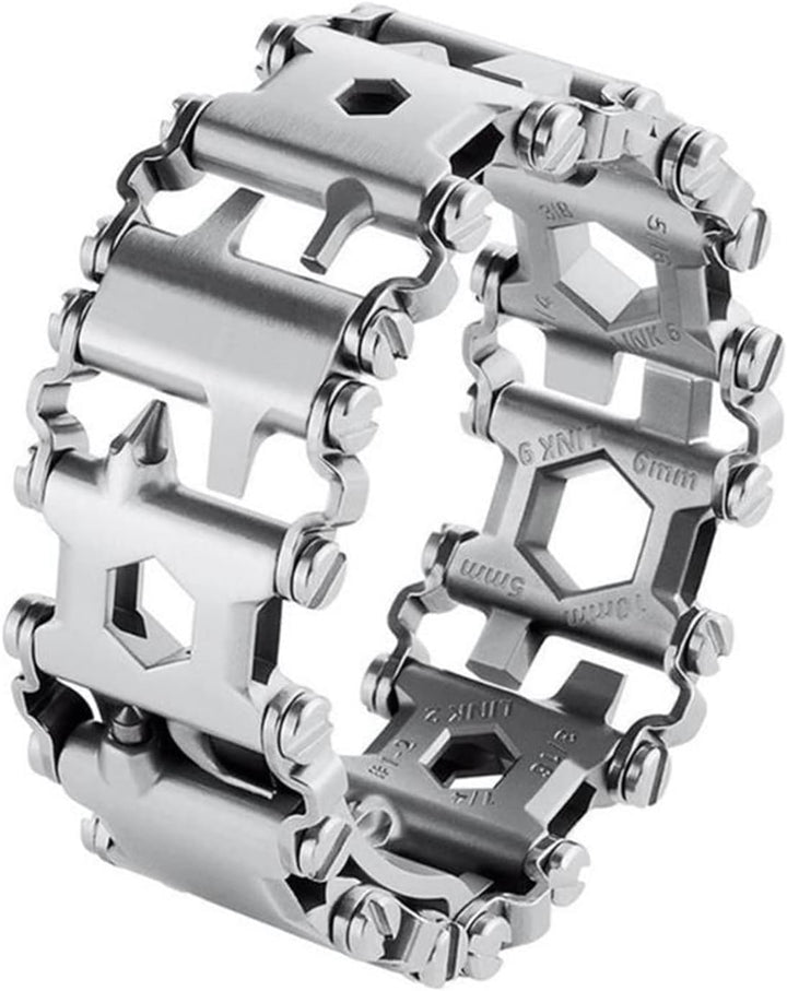 Multifunktionswerkzeug Armband, Edelstahl Multitool mit 29 Werkzeugen Outdoor Camping Wandern Notfal