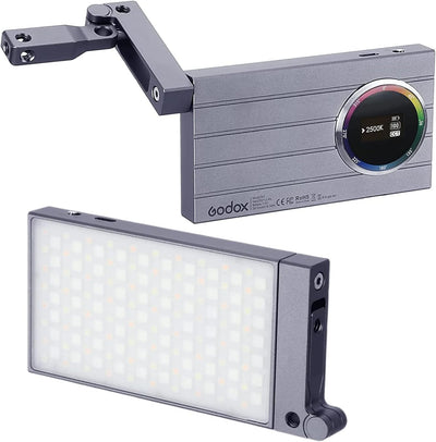 Godox M1 RGB LED-Videoleuchte, Vollfarbige Videolichter auf der Kamera mit Musikmodus, wiederaufladb
