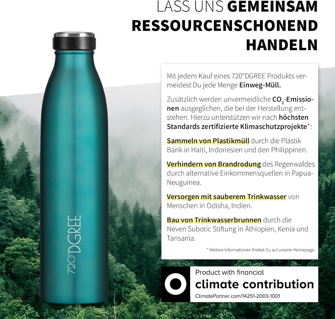 720°DGREE Edelstahl Trinkflasche “milkyBottle” - 750ml - BPA-Frei, Auslaufsicher, Kohlensäure geeign