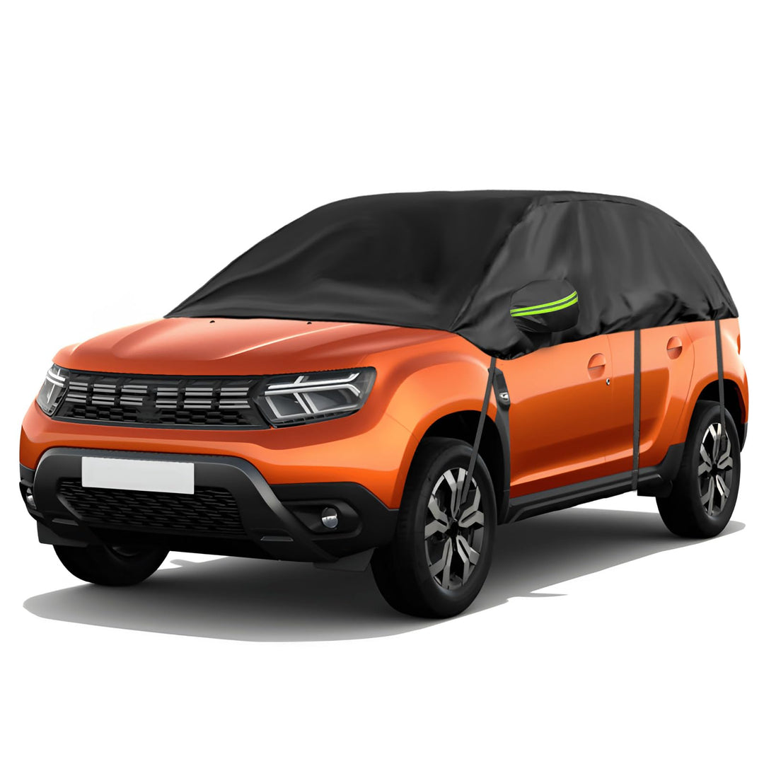 Halbgarage für 2010-2023 Dacia Duster, Schwarz Massgeschneidertes Autogarage Softtop Halbabdeckung m