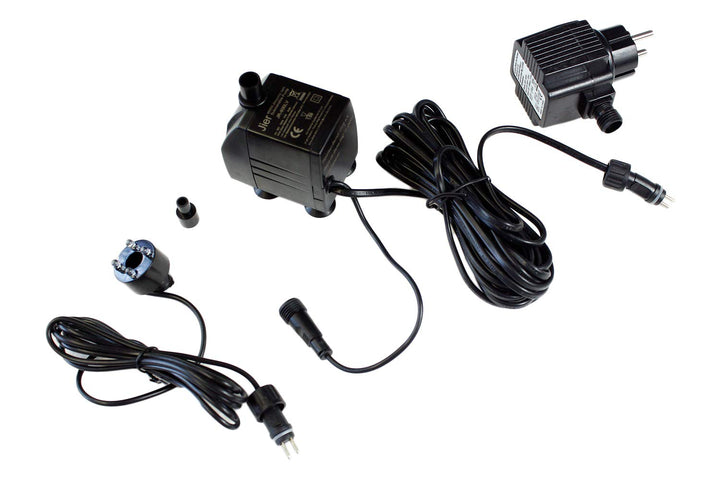 Arnusa Springbrunnenpumpe mit 1x LED Spot Teichpumpe Wasserpumpe Bachlaufpumpe (800 L/H, Warm-Weiss)