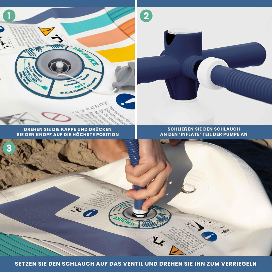 Sup Pumpe Doppelhub - HUIIKE | Pumpe Stand Up Paddle 15 PSI, Luftpumpe Sup Handpumpe Stabil | Handpu
