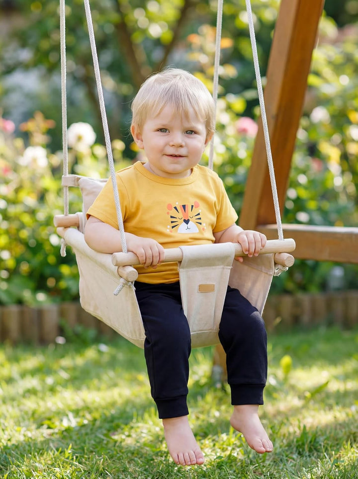 TupTam Baby Jungen Kurzarm T-Shirt mit Aufdruck Unifarben Sterne Streifen 5er Set 80 Krokodil Dunkel