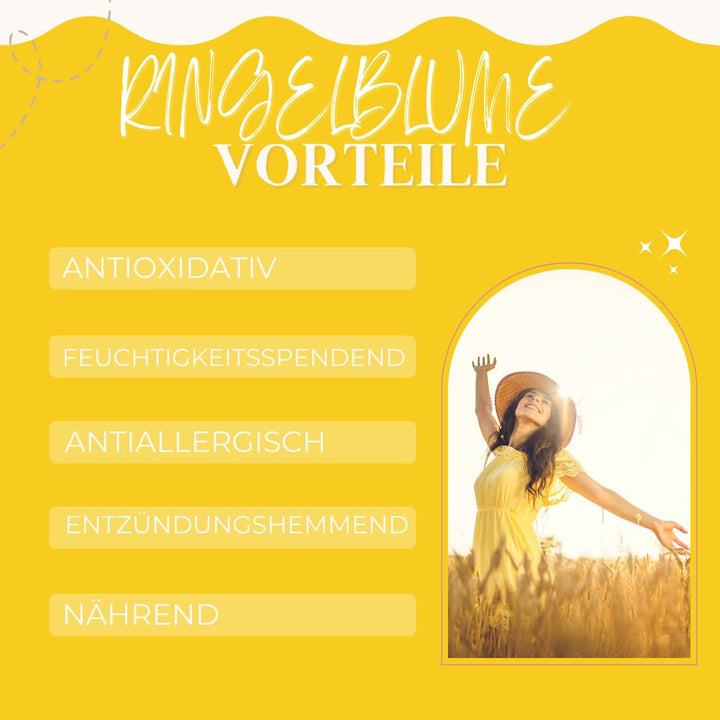 Ringelblumenöl 100% reines organisches veganes - Calendula Oil - 100ml - Glasflasche - für empfindli