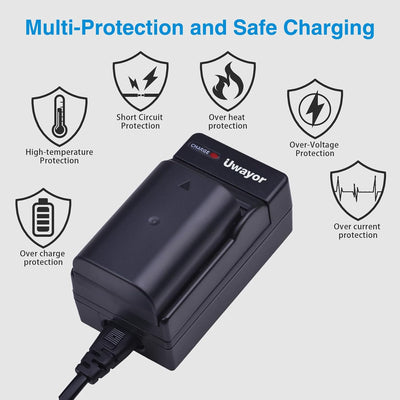 Uwayor LP-E6 Batterien Ladegerät für Canon LP-E6, LP-E6N and Canon EOS R,R5,R6,5D Mark II III IV, 5D