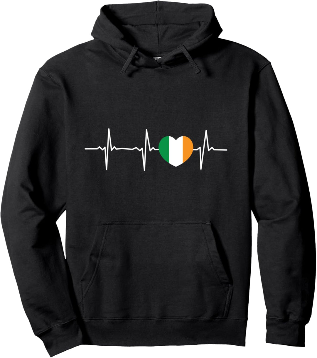 Irland Heartbeat Heart - Irland Heartbeat Pullover Hoodie