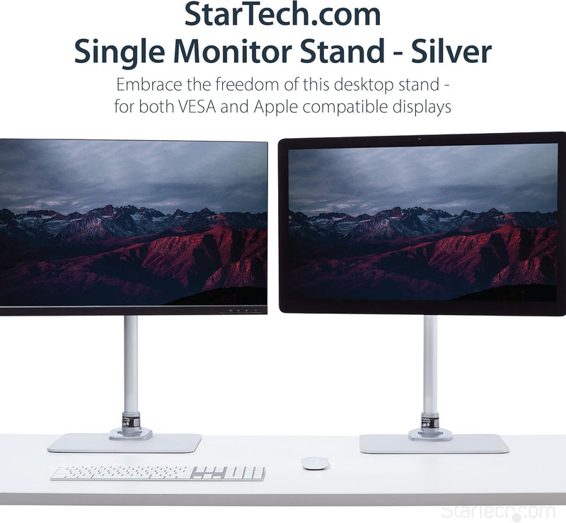 StarTech.com Piedistallo per Monitor Lcd Led Schermo display, Braccio con Altezza Regolabile/Girevol