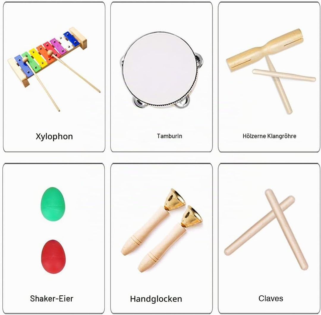 Musikinstrumente Kinder, Ulifeme 24 Stücke Holzspielzeug Musical Percussion Instrumente Set für Klei