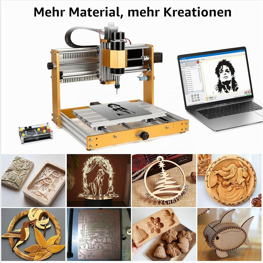 ANNOYTOOLS CNC-Fräsmaschine All-Metal 3018 2.0 PRO+ mit 500W-Spindel, Endschaltern und Not-Aus, 300