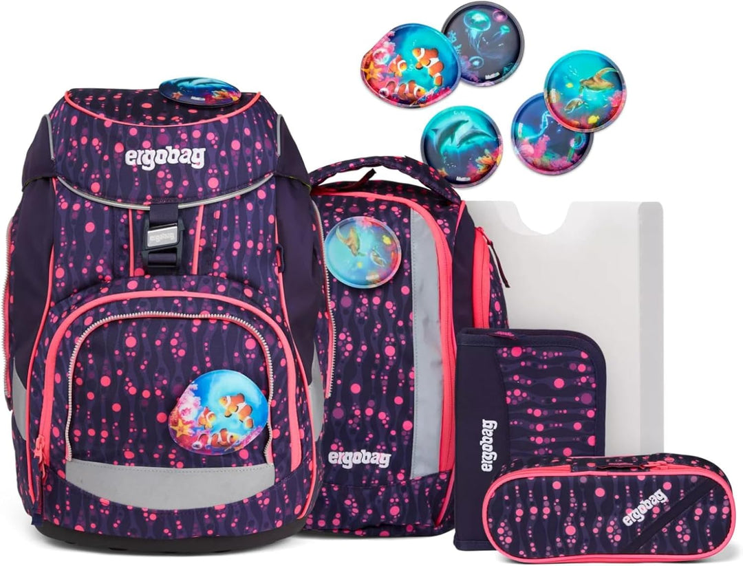 ergobag Unisex Kinder Prime School Backpack Set Rucksack Einheitsgrösse Bärmuda Viereck -