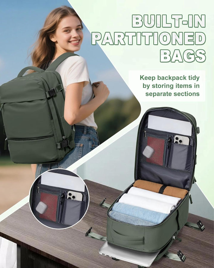 SZLX Grosser Reiserucksack Damen,Vakuum Rucksack mit Pumpe Ryanair Handgepäck 40x30x20 Herren, Wizza
