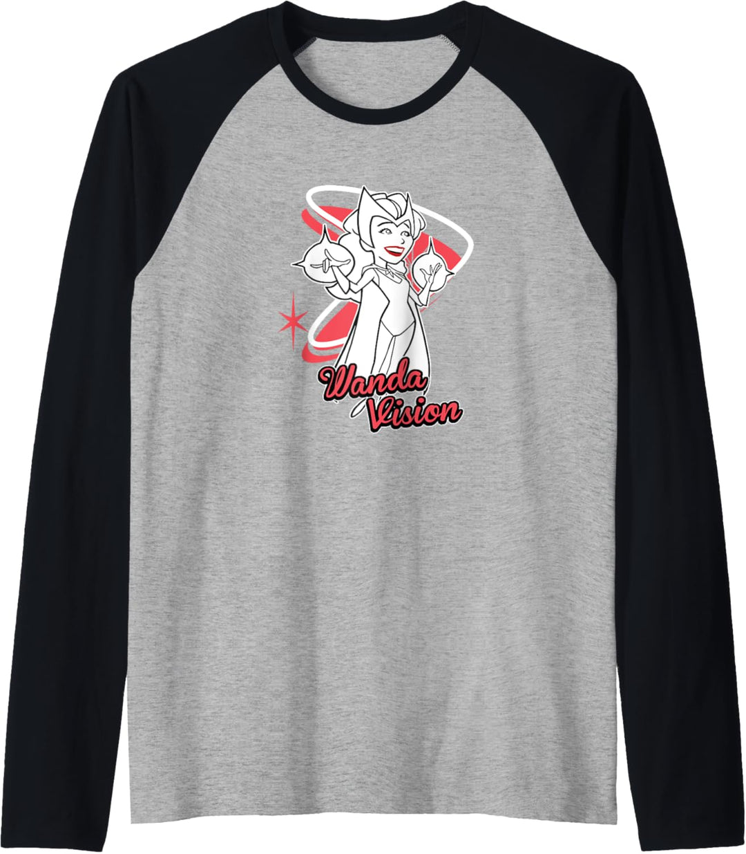 Marvel WandaVision Scarlet Witch Retro Cartoon Raglan