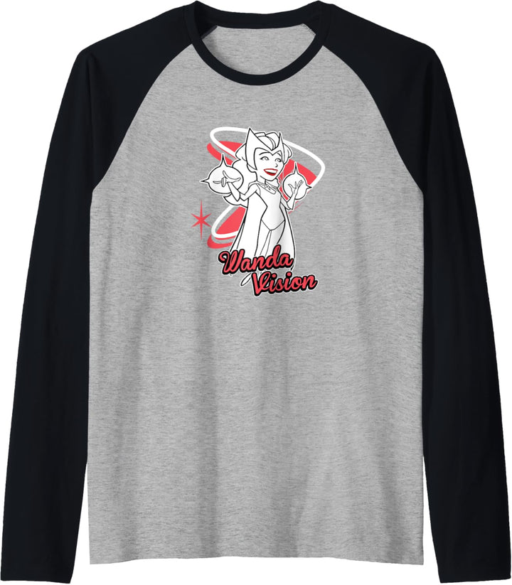 Marvel WandaVision Scarlet Witch Retro Cartoon Raglan