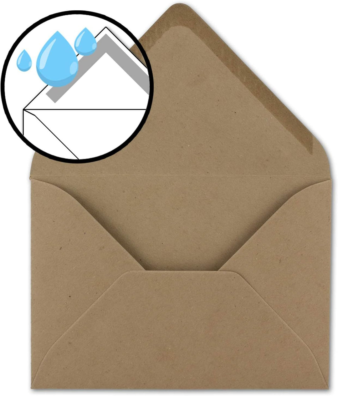 200x Vintage-Umschläge DIN B6 125 x 178 mm Kraftpapier 120 g/m² braun Recycling Brief-Umschläge Nass