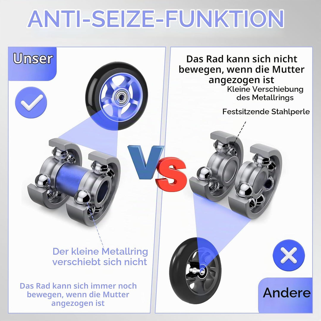 Stunt Scooter Rollen100mm, 2 Stück Stunt Scooter Räder Ersatzräder mit ABEC/ 9 Kugellager/Härtegrad