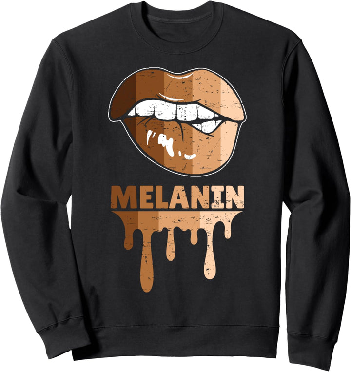 Melanin Lippen Black History Stolz Afro Afrikanisch Sweatshirt