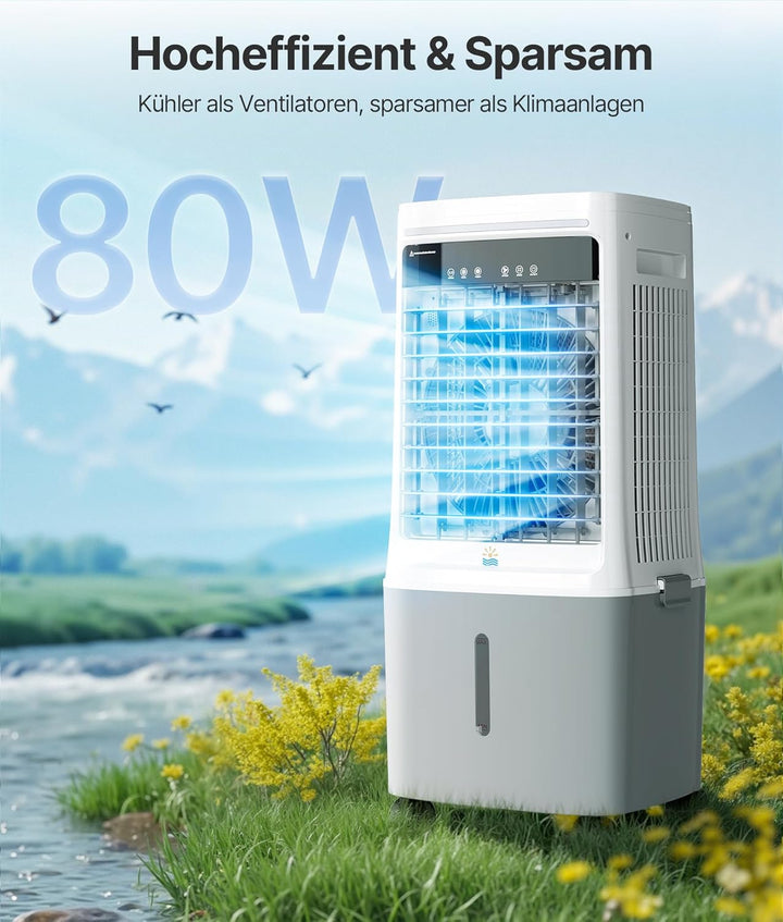 Mobiler Luftkühler mit Wasserkühlung - Verwendungsventilator mit 25 L Wassertank, Klimanlage ohne Ab