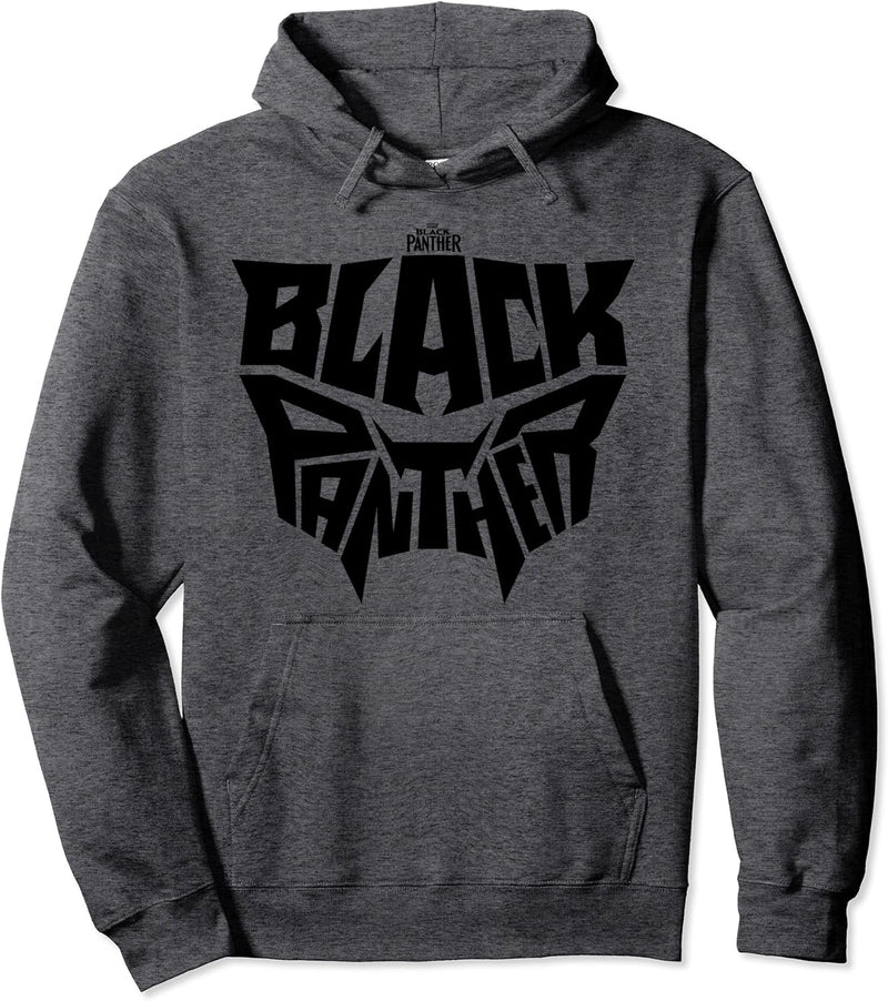 Marvel Black Panther Movie Grey Mask Text Pullover Hoodie