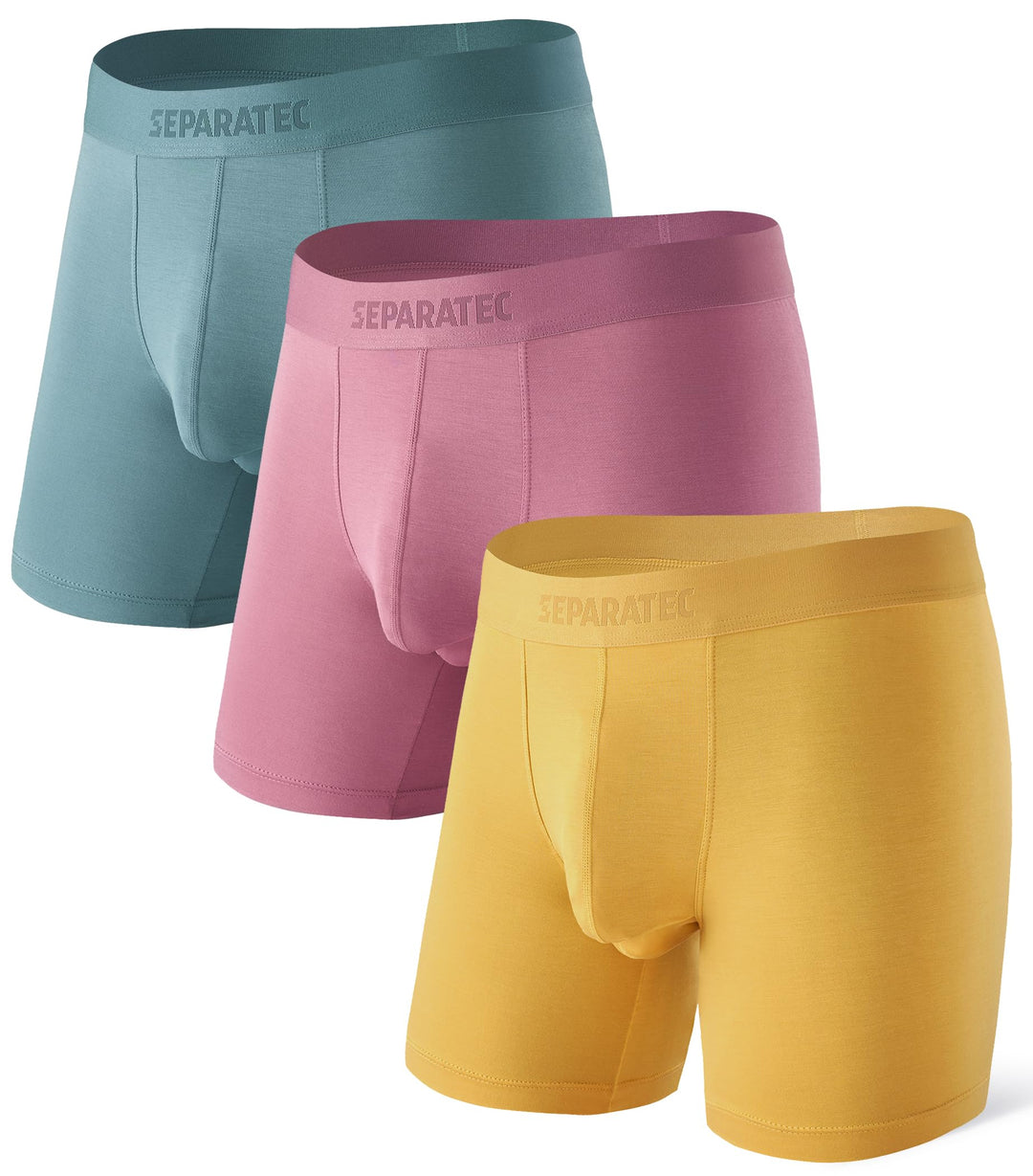 Separatec Herren Boxershorts Mehrfachpack Doppelbeutel Dual Pouch, Bambus Unterhosen Männer, Stretck