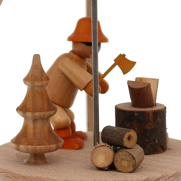 Dekohelden24 Hochwertige Tischpyramide mit Waldarbeiter, höhe ca. 35 cm, Waldarbeiter