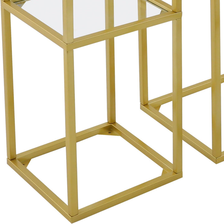 3 Stück Metall Blumenständer geometrisches Display Rack Pflanzenständer Gold Mittelstücke Vasen Stan
