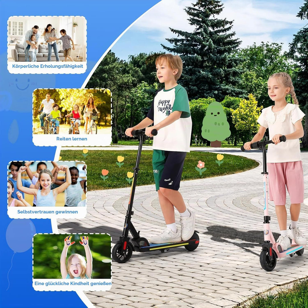 Caroma E Scooter Kinder von 6-14 Jahren, 180W Motor, 16 km/h, E Roller Kinder, Einstellbare Geschwin