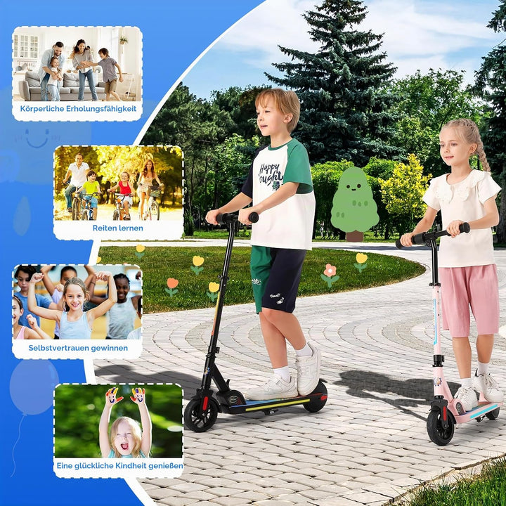 Caroma E Scooter Kinder von 6-14 Jahren, 180W Motor, 16 km/h, E Roller Kinder, Einstellbare Geschwin