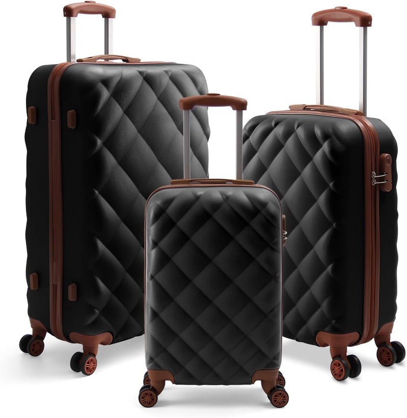 HOMELUX Kofferset 3 Teilig Hartschale Reisekoffer ABS Leicht Trolley Rollkoffer Hartschalenkoffer Se